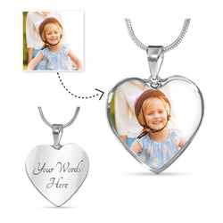 Custom Photo-Etched Heart Sliver Necklace