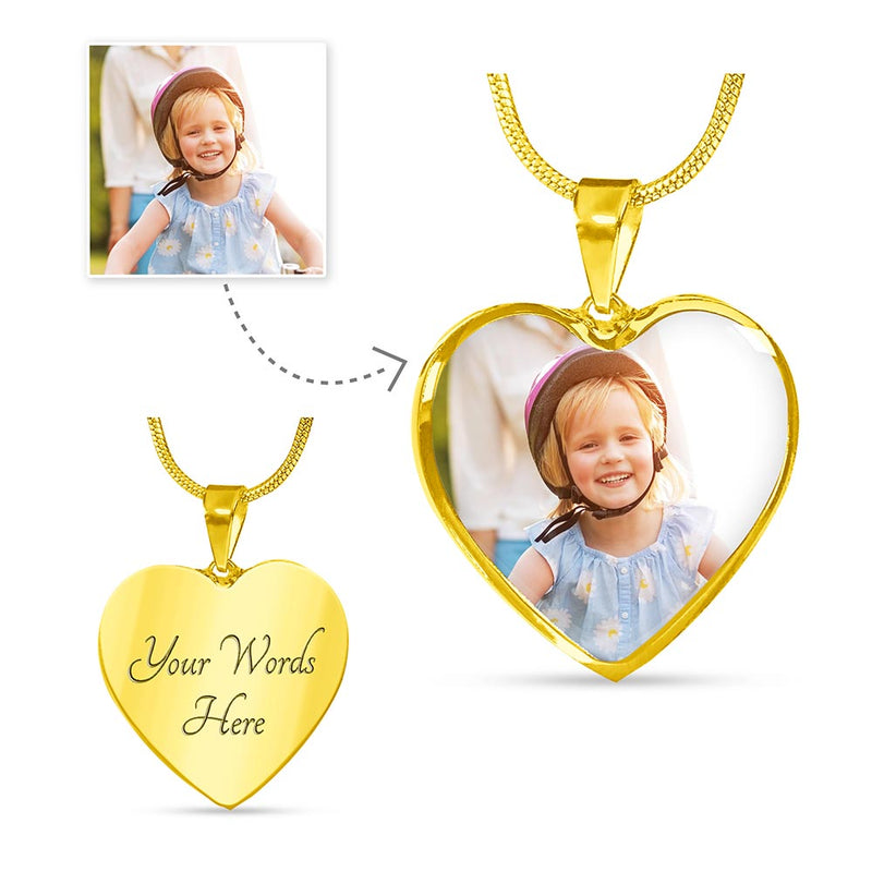 Custom Photo-Etched Heart Sliver Necklace