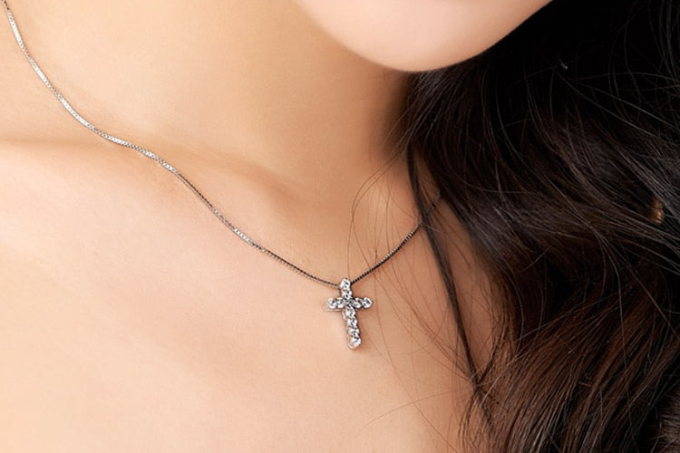 Lucky Cross Crystal Necklace