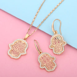 Hamsa hand Pendant Necklace and Earing Sets