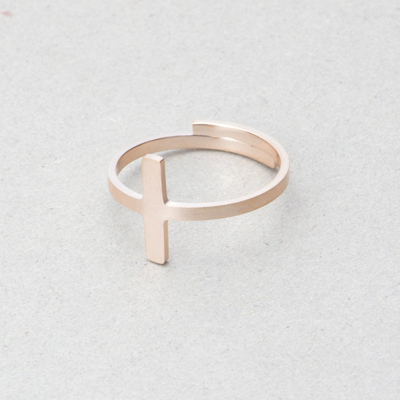 Rose Gold Cross Ring