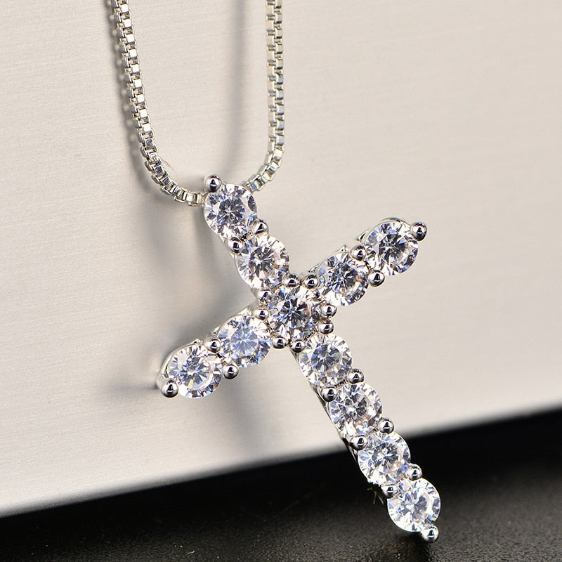 Lucky Cross Crystal Necklace