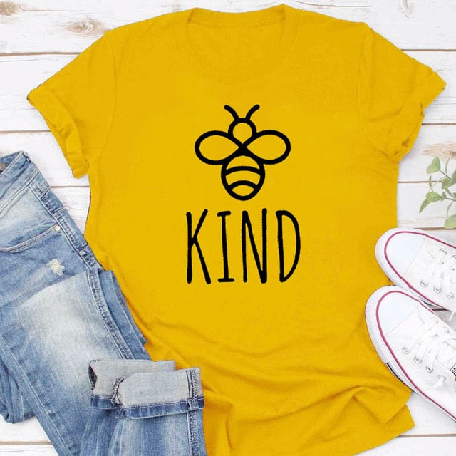 Be Kind Women Tee - Yellow with Black